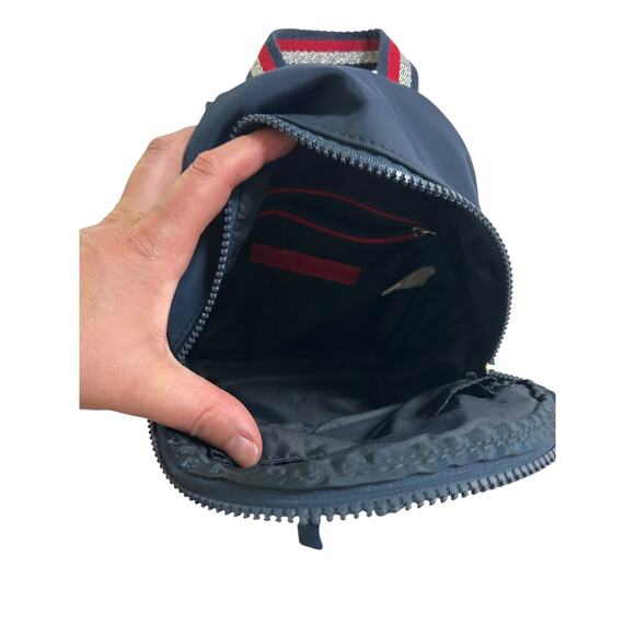 Y2K Mini Backpack Purse Tommy Hilfiger Navy Nylon Preppy Classic - Picture 3 of 9